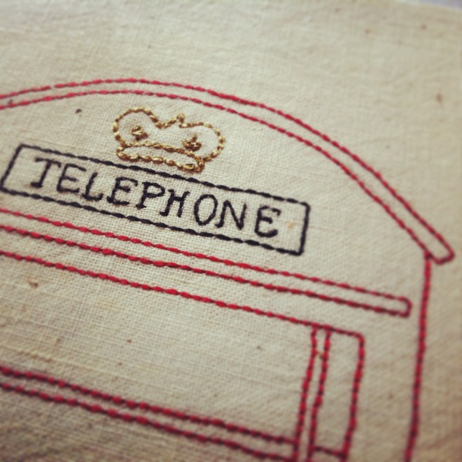 London Phone Box - Gold Thread Detail (2013)