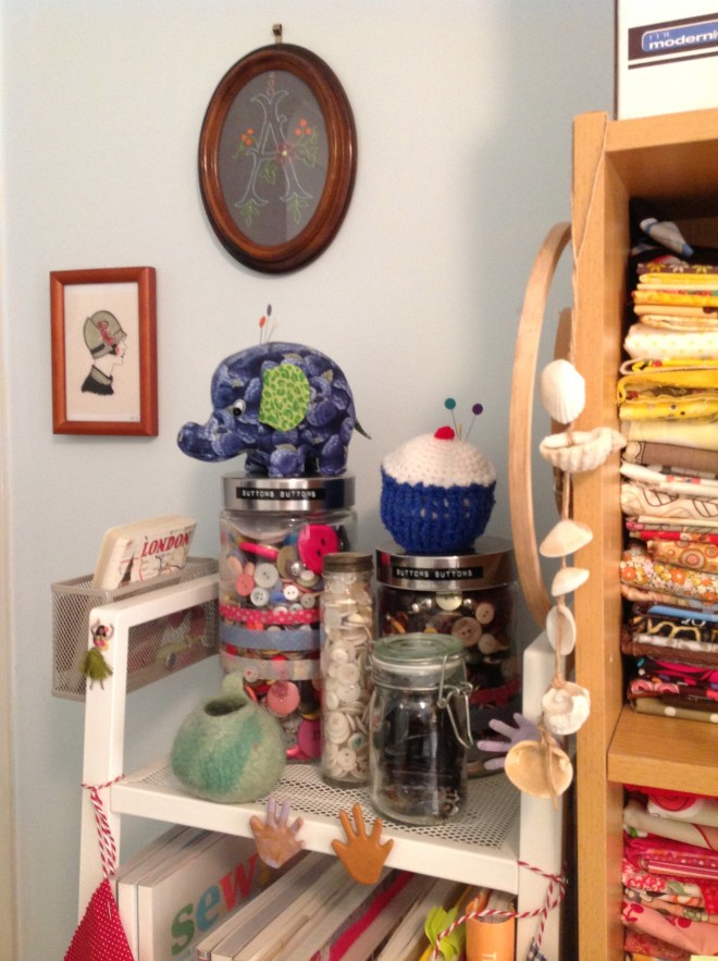 Jars of Buttons & Vintage Frames