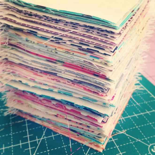 Freshly cut and pieced mini HST...ah, such delight!